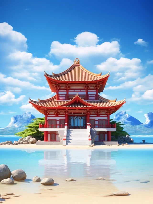 MJ v5.2-v7: East Asian Temple Poster Design Showdown - v5.2 - Image 3