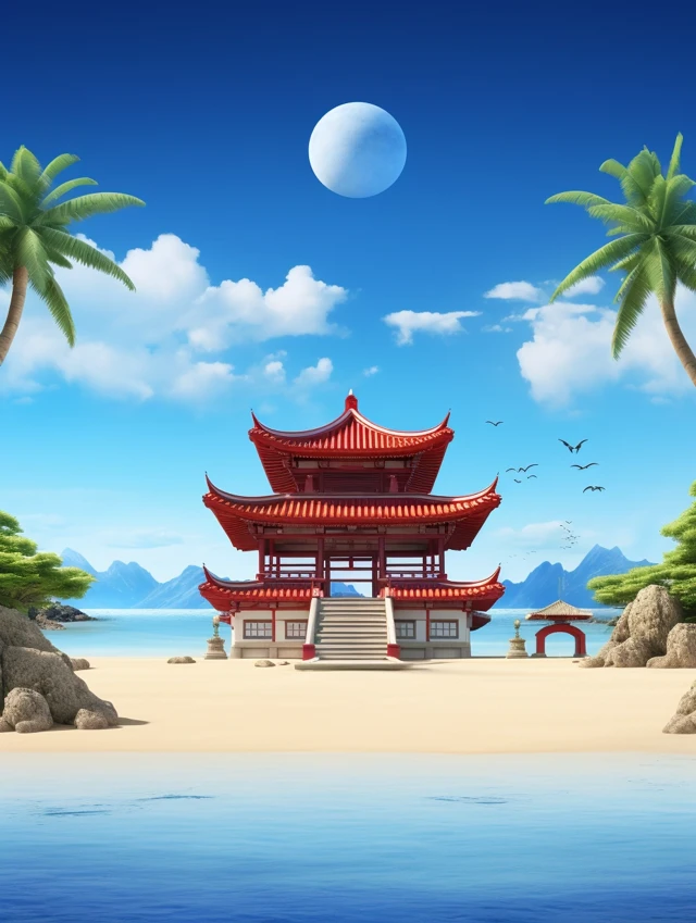 MJ v5.2-v7: East Asian Temple Poster Design Showdown - v5.2 - Image 4