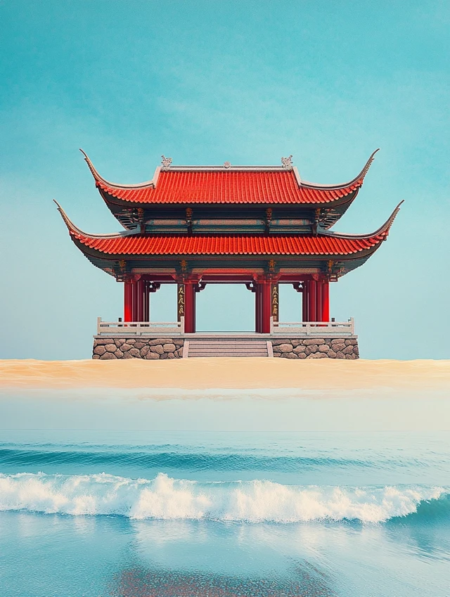 MJ v5.2-v7: East Asian Temple Poster Design Showdown - v6.1 - Image 4
