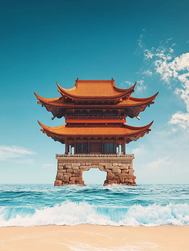 MJ v5.2-v7: East Asian Temple Poster Design Showdown - v6.1 - Image 2