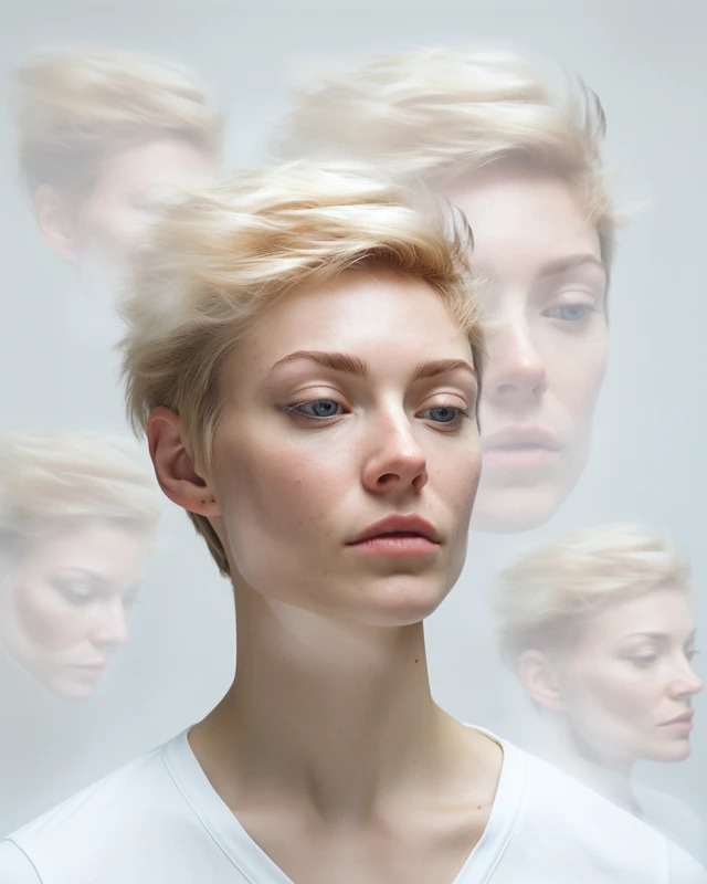 Midjourney Multiple Exposure Portrait: Version Showdown - v5.2 - Image 2