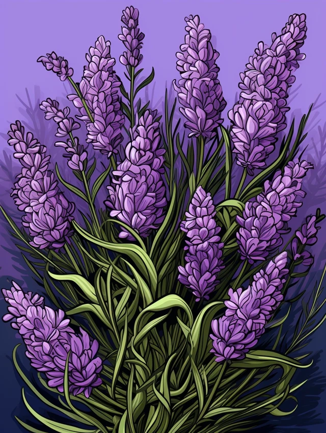 Lavender Vector Art: Midjourney v5.2-v7.0 Compared - v5.2 - Image 3