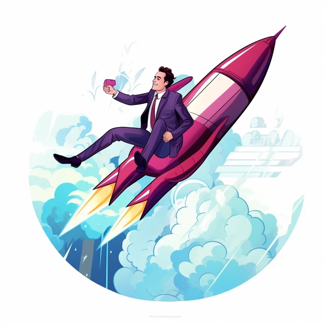 MJ v5-v7: Postcard Style Rocket Illustrations Compared - v5.2 - Image 2