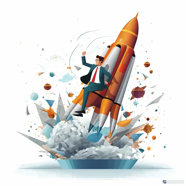 MJ v5-v7: Postcard Style Rocket Illustrations Compared - v5.2 - Image 3