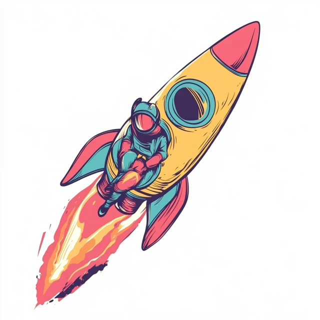 MJ v5-v7: Postcard Style Rocket Illustrations Compared - v6.1 - Image 4