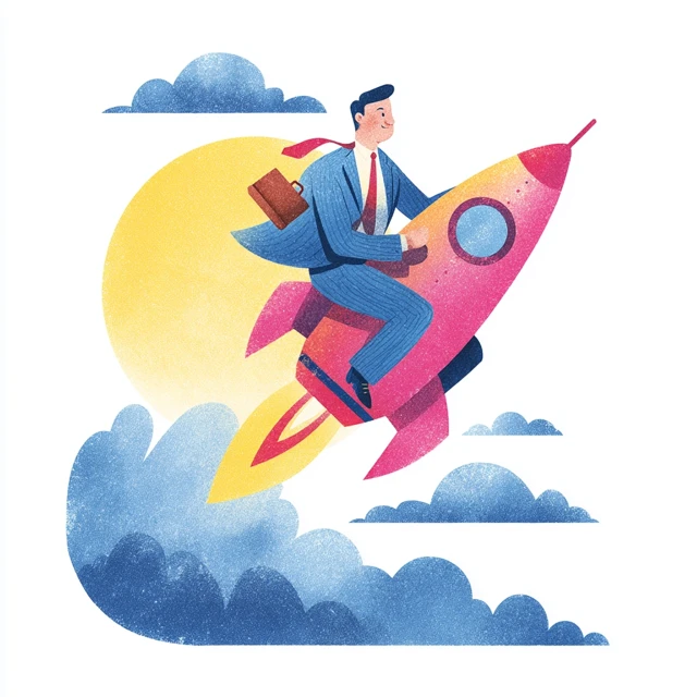 MJ v5-v7: Postcard Style Rocket Illustrations Compared - v7.0 - Image 3