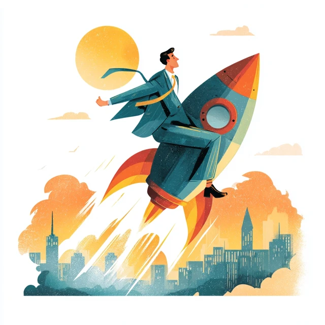 MJ v5-v7: Postcard Style Rocket Illustrations Compared - v7.0 - Image 4