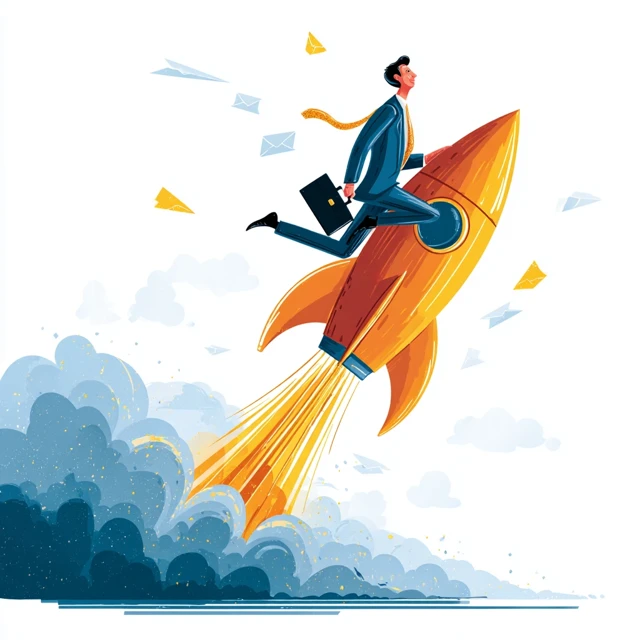 MJ v5-v7: Postcard Style Rocket Illustrations Compared - v7.0 - Image 2