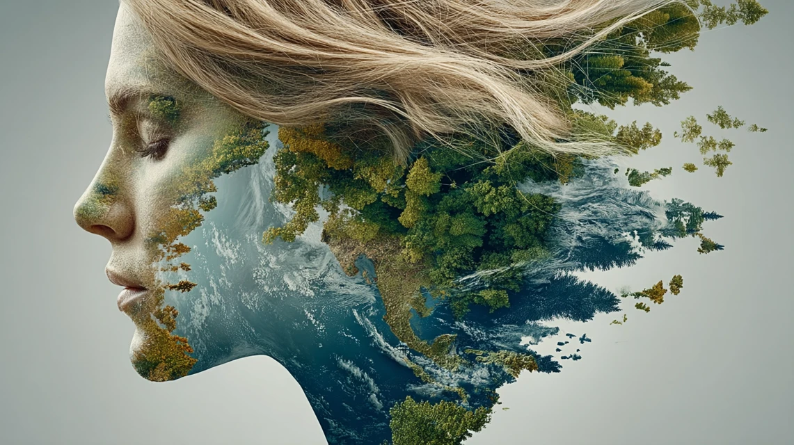 Midjourney Double Exposure Woman Earth Art: v5.2-v7 Review - v7.0 - Image 3