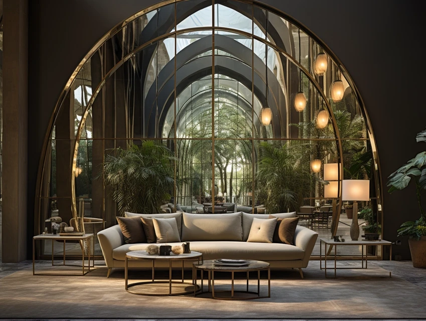 Midjourney Photorealistic Arched Mirror Interiors Compared - v5.2 - Image 4
