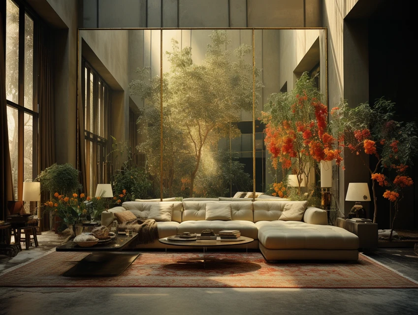 Midjourney Photorealistic Arched Mirror Interiors Compared - v5.2 - Image 1