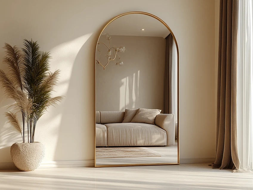 Midjourney Photorealistic Arched Mirror Interiors Compared - v6.1 - Image 1