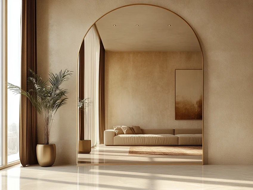 Midjourney Photorealistic Arched Mirror Interiors Compared - v6.1 - Image 2