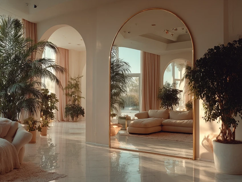 Midjourney Photorealistic Arched Mirror Interiors Compared - v7.0 - Image 2
