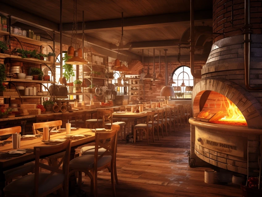 MidJourney’s Evolution in Rustic Italian Pizza Restaurant Imagery - v5.2 - Image 4