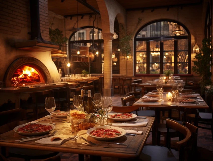 MidJourney’s Evolution in Rustic Italian Pizza Restaurant Imagery - v5.2 - Image 1