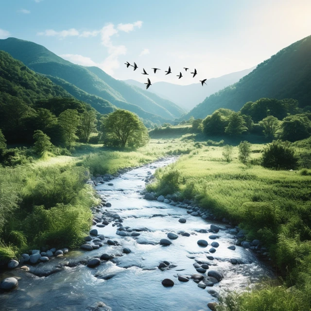 Midjourney: Best Serene Mountain Landscape AI Art? - v5.2 - Image 2