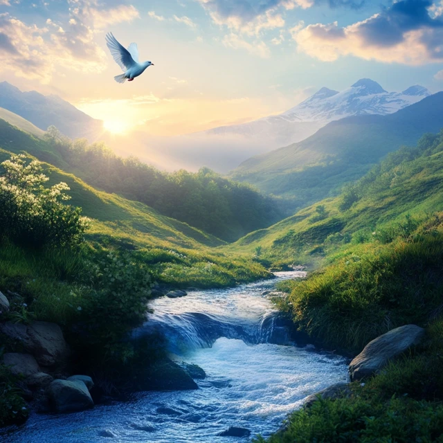 Midjourney: Best Serene Mountain Landscape AI Art? - v6.1 - Image 4