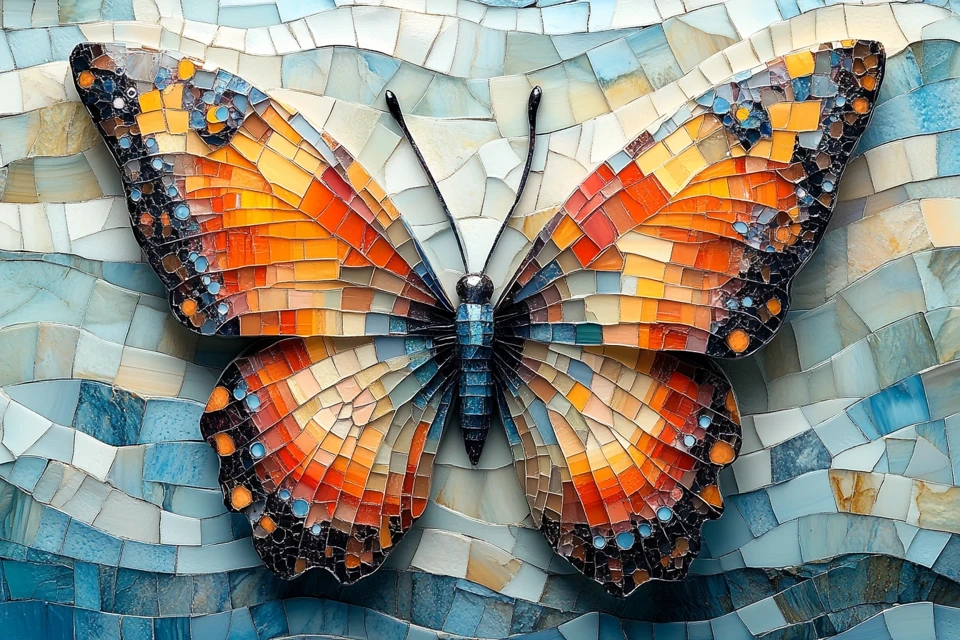 Midjourney Mosaic Butterfly Art: v5.2 v6.1 v7.0 Compared - v6.1 - Image 4
