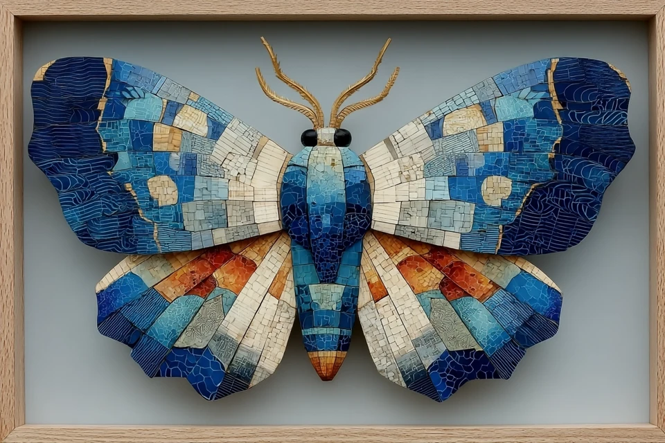 Midjourney Mosaic Butterfly Art: v5.2 v6.1 v7.0 Compared - v7.0 - Image 4