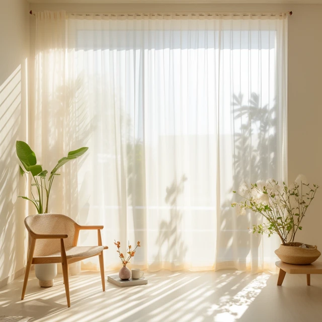Midjourney: Scandinavian Sheer Curtain Interiors Compared - v5.2 - Image 2