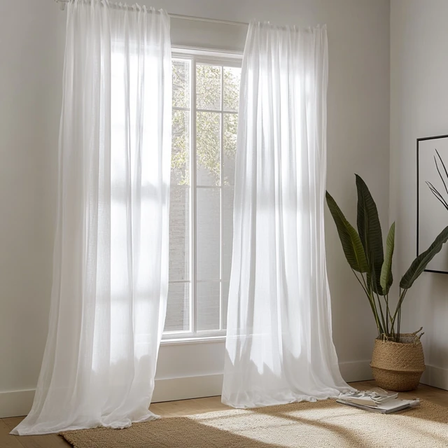 Midjourney: Scandinavian Sheer Curtain Interiors Compared - v6.1 - Image 4