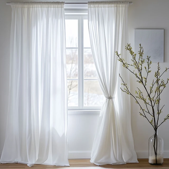 Midjourney: Scandinavian Sheer Curtain Interiors Compared - v6.1 - Image 2