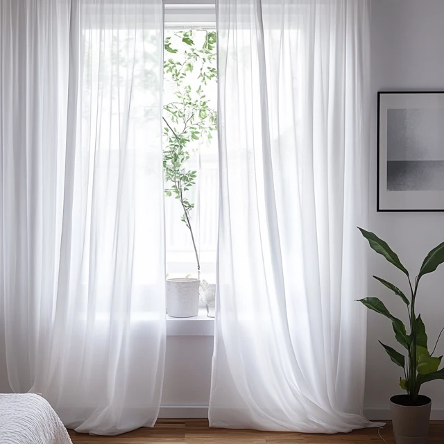 Midjourney: Scandinavian Sheer Curtain Interiors Compared - v6.1 - Image 3