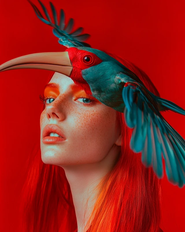 MidJourney’s Evolution: Surreal Hornbill Portrait Photography - v6.1 - Image 4
