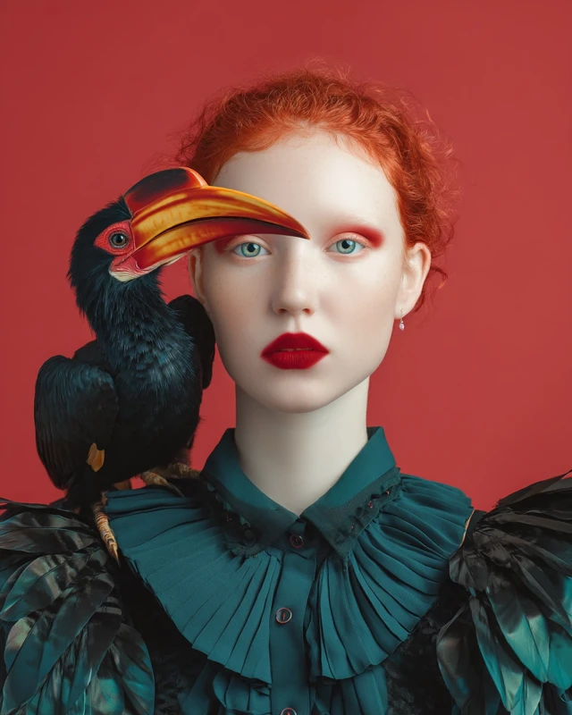 MidJourney’s Evolution: Surreal Hornbill Portrait Photography - v7.0 - Image 4