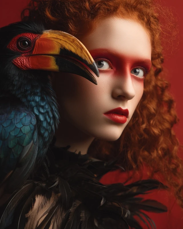 MidJourney’s Evolution: Surreal Hornbill Portrait Photography - v7.0 - Image 1