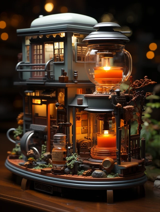 MidJourney Coffee Town Dioramas: Evolution Across Versions - v5.2 - Image 1