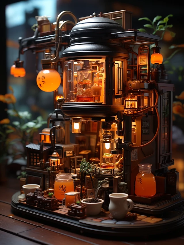 MidJourney Coffee Town Dioramas: Evolution Across Versions - v5.2 - Image 2