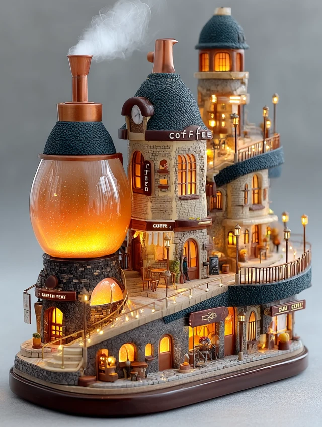 MidJourney Coffee Town Dioramas: Evolution Across Versions - v7.0 - Image 2