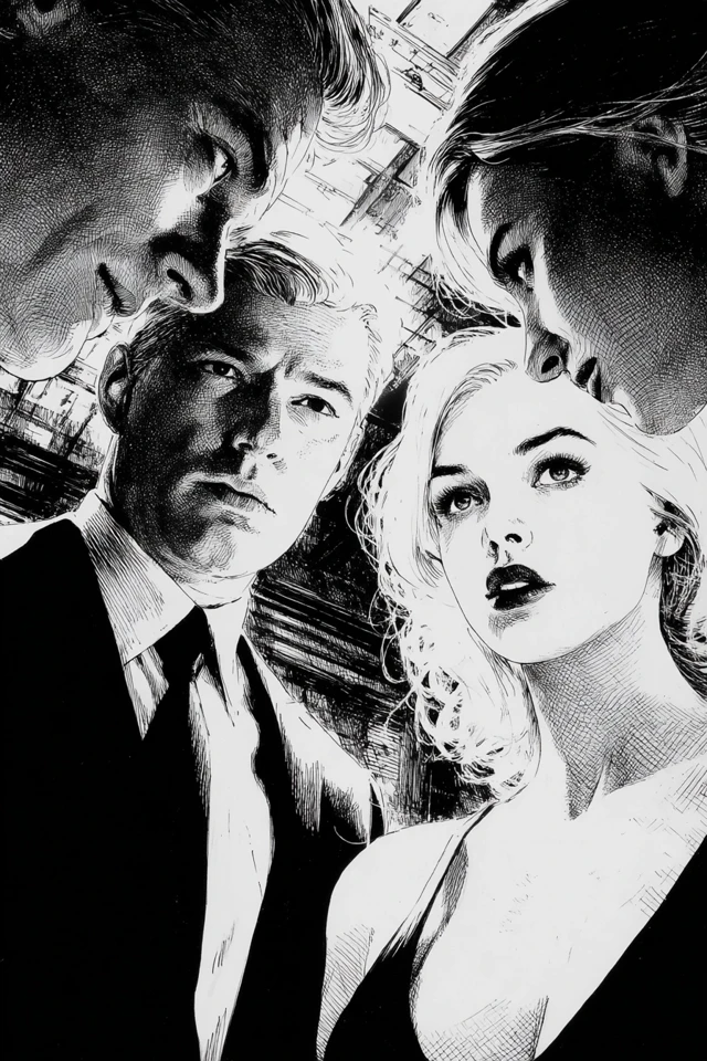 Midjourney Film Noir Comic Art: v5.2 v6.1 v7.0 Compared - v7.0 - Image 2