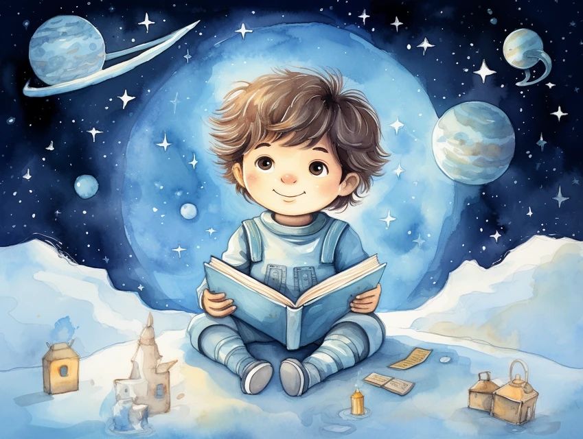 Midjourney: Astronaut Child Watercolor Nursery Art (v5-v7) - v5.2 - Image 4