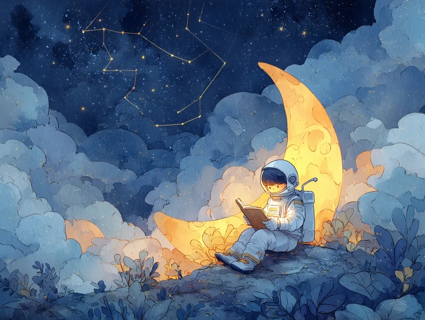 Midjourney: Astronaut Child Watercolor Nursery Art (v5-v7) - v7.0 - Image 2