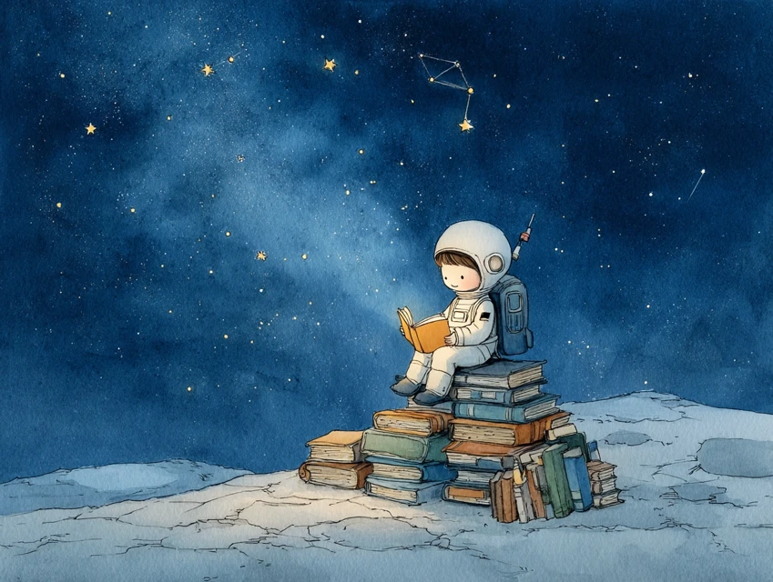 Midjourney: Astronaut Child Watercolor Nursery Art (v5-v7) - v7.0 - Image 1