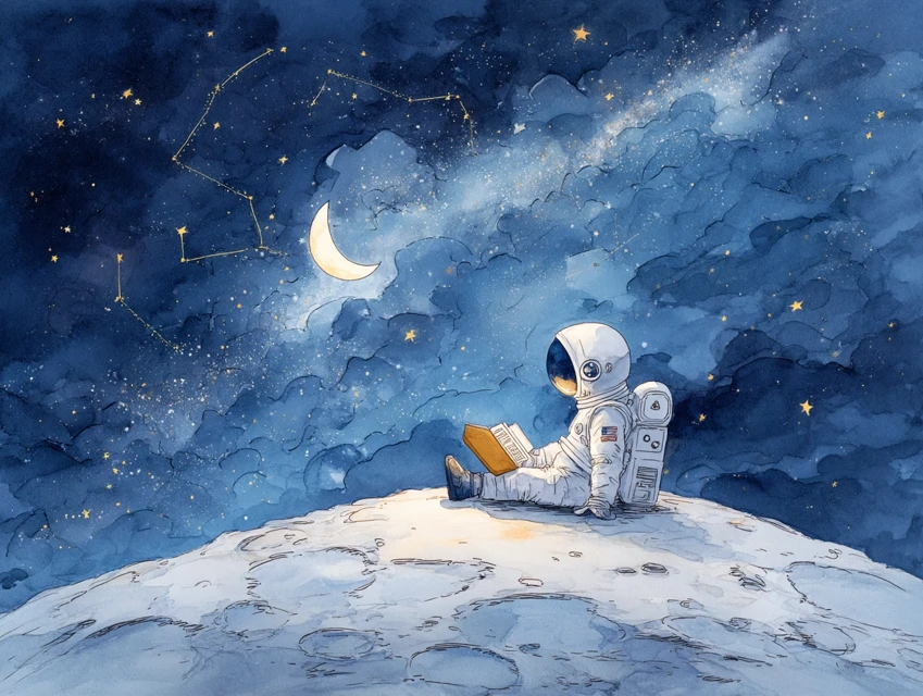Midjourney: Astronaut Child Watercolor Nursery Art (v5-v7) - v7.0 - Image 4