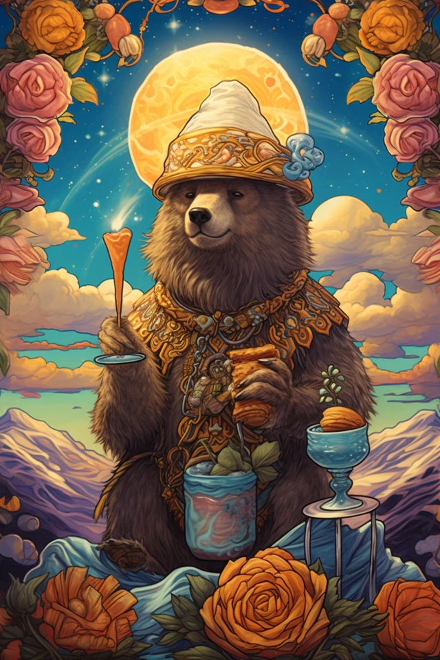Midjourney’s Psychedelic Bear Tarot Art Evolution - v5.2 - Image 3