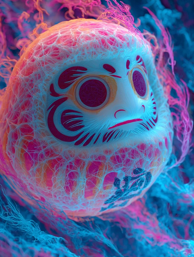Psychedelic Daruma Doll AI Art: Midjourney v5-v7 Tested - v7.0 - Image 3