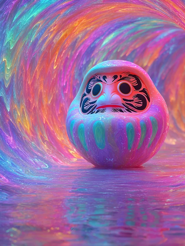 Psychedelic Daruma Doll AI Art: Midjourney v5-v7 Tested - v7.0 - Image 2