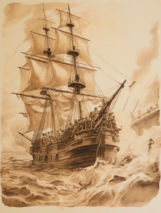 Comparing MidJourney’s Sepia Lovecraftian Horror Art Evolution - v5.2 - Image 3