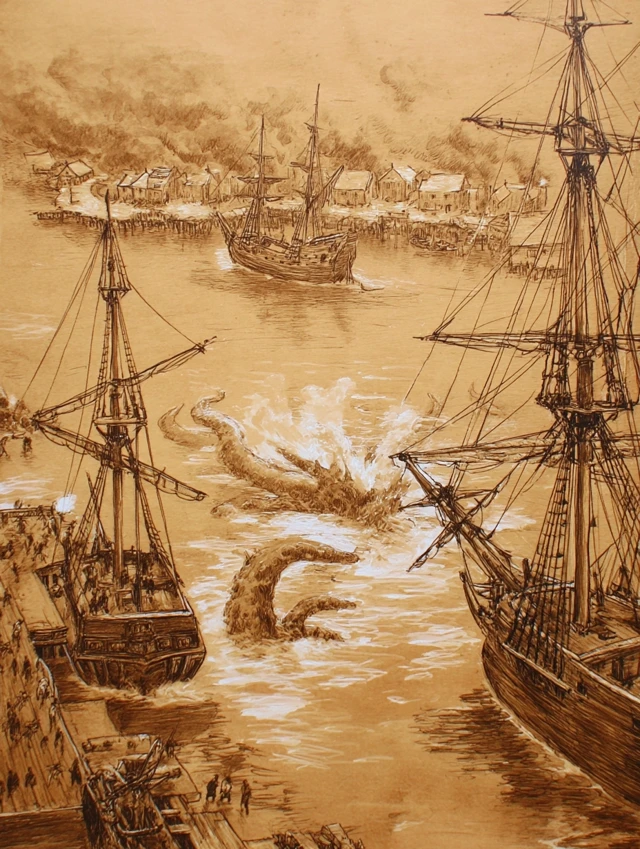 Comparing MidJourney’s Sepia Lovecraftian Horror Art Evolution - v7.0 - Image 2