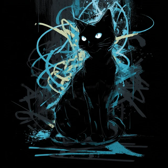 MidJourney Street Art Cat T-Shirt Design Showdown - v7.0 - Image 2
