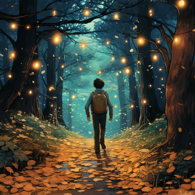 MidJourney Festive Forest Path Comic Art: v5.2-v7.0 Review - v5.2 - Image 2