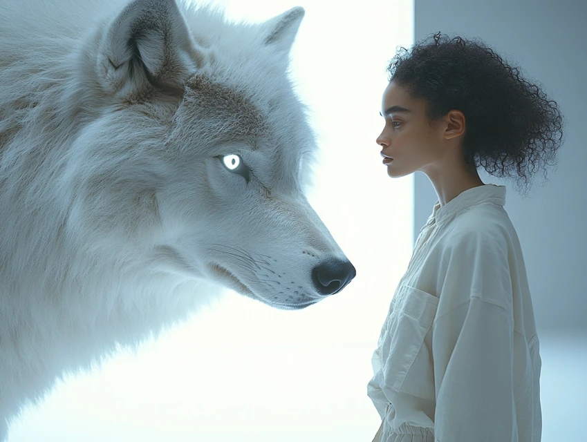Midjourney Surreal Wolf Mirror Encounters: v5.2-v7 Art - v6.1 - Image 3