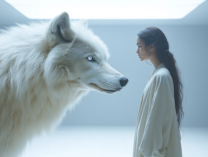 Midjourney Surreal Wolf Mirror Encounters: v5.2-v7 Art - v6.1 - Image 4