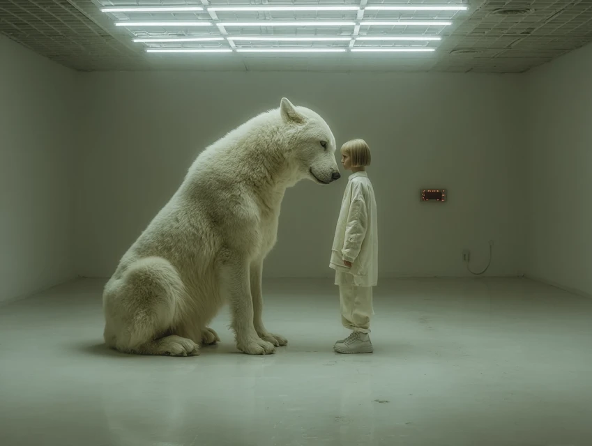 Midjourney Surreal Wolf Mirror Encounters: v5.2-v7 Art - v7.0 - Image 3