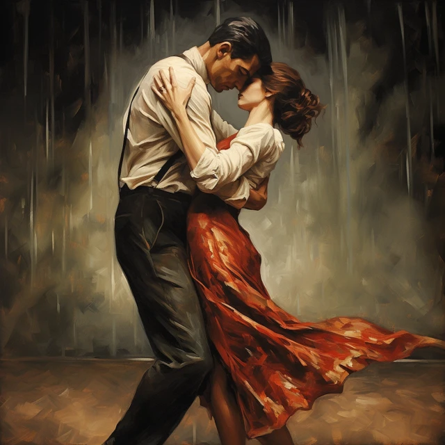 MJ v5.2-v7: Romantic Embrace AI Art Generation - v5.2 - Image 2